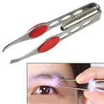 Stainless Steel Eyelash Eyebrow Tweezers Hair Removal Clip With Led Light. Fixed Price $9.99.