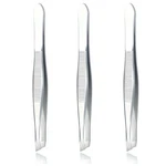 (3 Pack) Slant Tweezers - Precision Stainless Steel Tip Silver Tone. Fixed Price $7.73.