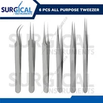 6 Pcs All Purpose Precision Tweezer Set Stainless Steel Anti Static Tool Kit. Fixed Price $9.99.