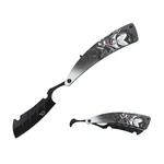 9.10" Dark Side Blades Folding Razor W/embossed Aluminum Handle. Fixed Price $16.99.