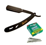 Matte Black Folding Straight Razor Shaving Barber Supply +100 Derby Se Blades. Fixed Price $19.99.