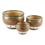 3 Jade Trio, Geo Planter, Duo Blue Tone, Earth-tone Set Indoor Outdoor. Fixed Price $59.99.