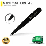 Professional Eyebrow Stainless Steel Slant Tip Tweezer Black Facial Hair Removal. Fixed Price $6.49.