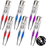 6 Pcs Light Stainless Steel Tweezers With Led, Makeup Eyelash Eyebrow Hair Remov. Fixed Price $24.97.