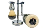 Men's Shaving Set Short Handle Safety Razor, Brush, Chrome Dual Stand.... Fixed Price $46.79.