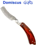 8 1/2" New! Buckshot Pakkawood Handle Straight Barber Razor Blade Knife Knives. Fixed Price $14.80.