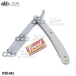 10 Blades + Classic Barber Straight Razor Cut Throat Salon Shaving Grey BTS-341. Fixed Price $8.90.