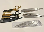 Lot 6 Straight Razors Forgica Krisp Widow Black/gold + Unmarked Stainless. Fixed Price $28.95.