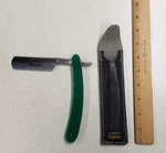 Vintage Mac Razor Straight Sharp Green Handle With Pouch Case - Free Ship. Fixed Price $49.99.