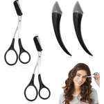 Eyebrow Trimmer Scissors Kit 4PCS Curved & Comb Grooming Tools For Women. Fixed Price $10.35.