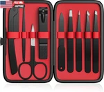 Tweezers SET,9 Pcs Professional Stainless Steel Kit-great Precision Eyeb. Fixed Price $15.04.
