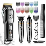 Hatteker Hair Clipper Cordless Barber T-blade Beard & Nose Trimmer. Fixed Price $79.10.