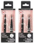 2 Japonesque Pro Performance Slant And Point Tweezers - Stainless Steel New!. Fixed Price $14.95.