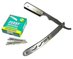 Classic Samurai Stainless Steel Straight Edge Barber Razor + 100 Derby Blades. Fixed Price $13.99.