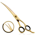 Regale Pro 9.5" Curved Barber Shear Gold Hair Cutting Scissors Beard Afro. Fixed Price $64.99.