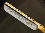 Straight Razor Graf Everhardt 5/8" 24 Karat Gold Horn Boker Solingen Germany. Fixed Price $431.07.