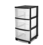 Life Story Classic Black 3 Shelf Standing Plastic Storage Organizer Drawers. Fixed Price $33.00.