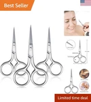 3 Pack Small Nose Scissors Facial Hair Trimming Mini Beauty Stainless Steel G.... Fixed Price $11.99.