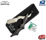 Stylish Straight Barber Edge Steel Razor Folding Shaving Knife Holder +10 Blade. Fixed Price $12.00.