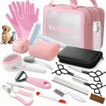 19PCS Dog Bath Kit & Brush - Professional Pet Grooming Tools Set For .... Fixed Price $77.45.