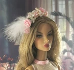 Handmade Fashion Royalty Integrity Beaded Love Head Band Hair 12" Barbie No Doll. Fixed Price $39.00.