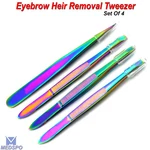Eyebrow Tweezers Professional Hair Beauty Slanted Stainless Steel Set. Fixed Price $13.35.