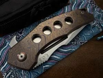 Robert Oldaker Custom Gladius 2 Folding Knife Nice Moku-ti Handle Big Folder. Fixed Price $2250.00.