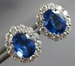 Large 5.27CT Diamond & Aaa Ceylon Sapphire 18KT White Gold 3D Oval Stud Earrings. Fixed Price $48794.99.
