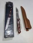 Tan Ren 5" Stainless Steel Fillet Knife With Wooden Handle. Fixed Price $17.49.
