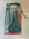 Vintage Trim Professional Mustache/beard Scissors & Comb Sideburns Stainless New. Fixed Price $18.00.