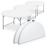 Pack White 4.5 Ft Round Foldable Table Outdoor Camping Picnic Desk W/handle. Fixed Price $556.99.