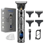 Amuliss Professional Trimmer Mens Hair Clippers, Zero Gapped Cordless Silver. Fixed Price $35.58.