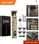 Rechargeable T-blade Hair Trimmer With Lcd Display Perfect For All Types. Fixed Price $37.99.