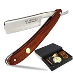 Straight Razor Gold Dollar Wooden Handle Retro Shaving 4 Piece Set, Coffee. Fixed Price $64.09.