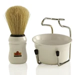 Omega 49.18 Shaving Brush Bowl Stand Set - White. Fixed Price $27.11.