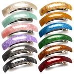 12PCS Retro Acrylic Hair Barrettes Automatic Large Clip Color. Fixed Price $19.94.