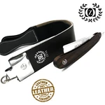 Zeva Shave Ready Dark Wood Handle Straight Razor Rasoir With Leather Strop/strap. Fixed Price $24.99.