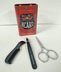 Grooming Scissors, Slanted Tweezers & Facial Hair Comb Set By Cricket. Fixed Price $19.99.