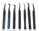 Body Toolz CS40104 Eyelash Extension Curved Tip Tweezer - Blue Titanium. Fixed Price $11.95.