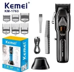 Kemei KM-1763 Cordless Hair Clipper Black Usb Rechargeable Guards. Fixed Price $84.99.