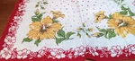 Vintage Hankie Yellow Flower, Azalea? Lily? Red Floral Polka Dot, Handkerchief. Fixed Price $5.99.