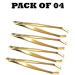 Forgica Gold Tweezers Curved Titanium Color Long Lasting. Fixed Price $13.29.