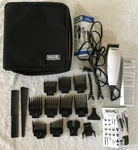 Wahl Designer Corded White Hair Clipper Trimmer W/ Attachments, Combs & Case. Fixed Price $15.99.