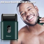 Hatteker Electric Men's Beard Shaver Mini Pop-up Trimmer Razor Usb Rechargeable. Fixed Price $14.49.