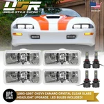 Euro Crystal Clear Low&high Beam Headlight + X4 Led Bulbs For 93-97 Chevy Camaro. Fixed Price $169.95.