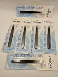 6PK Slant Tip Deluxe Tweezers Top Care Beauty Precise Removes Difficult Hair. Fixed Price $9.99.