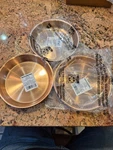 3 Boots & Barkley Cat Small Dog Food Water Bowls Copper Color Rubber Bottom New. Fixed Price $8.00.