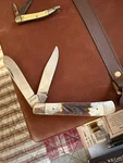 Parker Cut Co Pocket Knife Surgical Steel Ez-ly Blades 3 Bone Handle. Fixed Price $20.00.