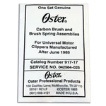 Oster Replacement Carbon Brush & Spring Assemblies. Fixed Price $9.99.