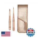 Tweezerman Rose Gold Petite Point And Slant Set Travel Case 4048-RSGR. Fixed Price $44.61.